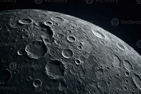 Moon surface. Craters and furrows on the surface of the earth's satellite. Generative AI ...