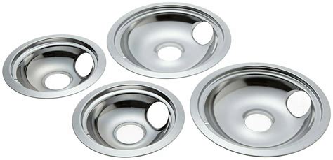 4 GE Hotpoint Chrome Stove Drip Pans Electric