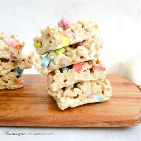 Lucky Charms Cereal Bars Recipe - Walking On Sunshine Recipes