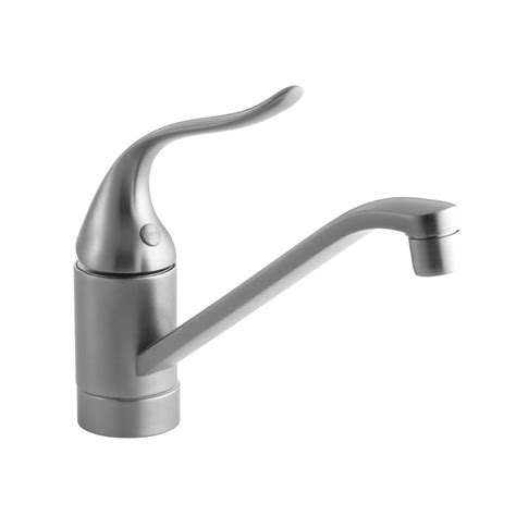 KOHLER Coralais Low-Arc Single-Handle Standard Kitchen Faucet in Brushed Chrome-K-15175-F-G ...