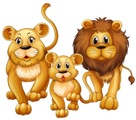 Lion on family with cute cub 374870 Vector Art at Vecteezy