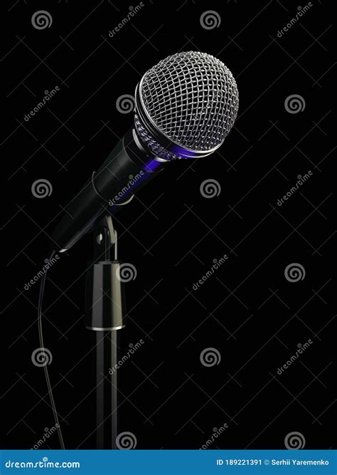 Microphone on stand stock illustration. Illustration of professional ...