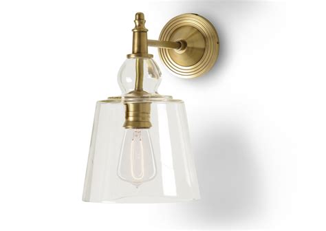 Luxury Home Decor- One Arm Wall Sconce in Antique Brass with Glass Shade | Sconces, Wall sconces ...