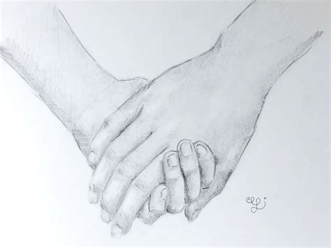 Hand Holding Pencil Sketch