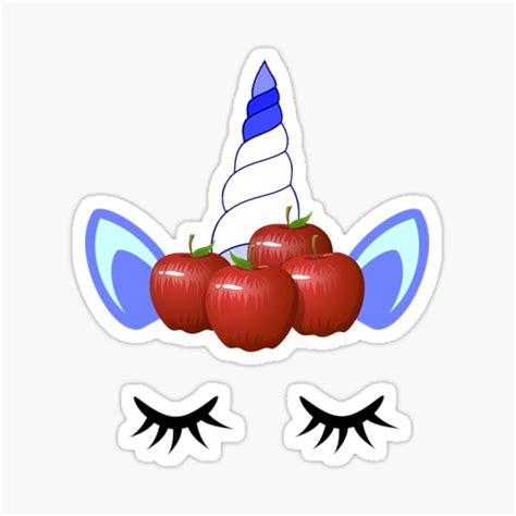 "unicorn crown apple fruit" Sticker for Sale by atevern | Redbubble