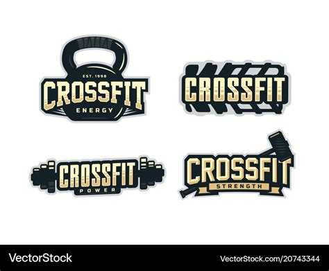 Modern professional logo emblem set for crossfit Vector Image