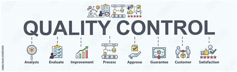 Quality control banner web icon for Business and industry, analysis ...