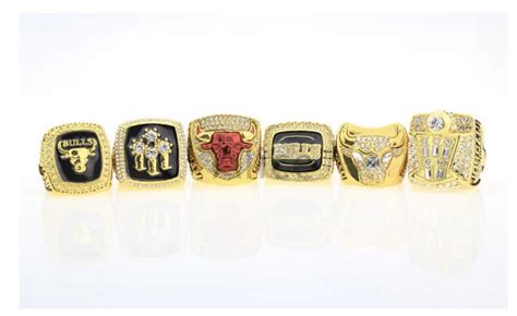 Bulls Championship Rings. Six rings in set. Basketball Michael Jordan ...