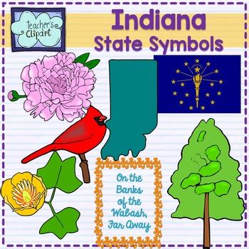 Indiana state symbols clipart by Teacher's Clipart | TpT