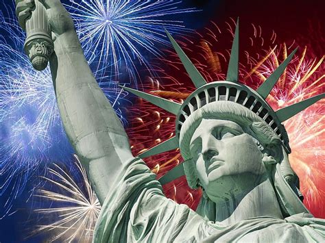 HD wallpaper: statue of liberty, fireworks, slings, torch, july 4, independence day | Wallpaper ...