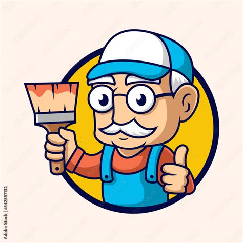 Cartoon Painter logo mascot, painter logo template Stock Vector | Adobe ...