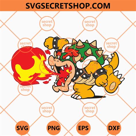 Bowser Fire Breath SVG, Bowser Super Mario 64 SVG, Bowser Fire-based Attacks SVG | SVG Secret Shop