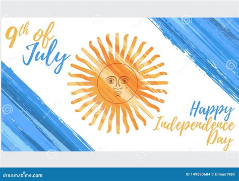 Happy Argentina Independence Day 9th of July Stock Illustration ...