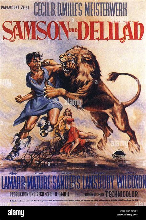 Samson and Delilah (1949) - German Movie Poster Stock Photo - Alamy