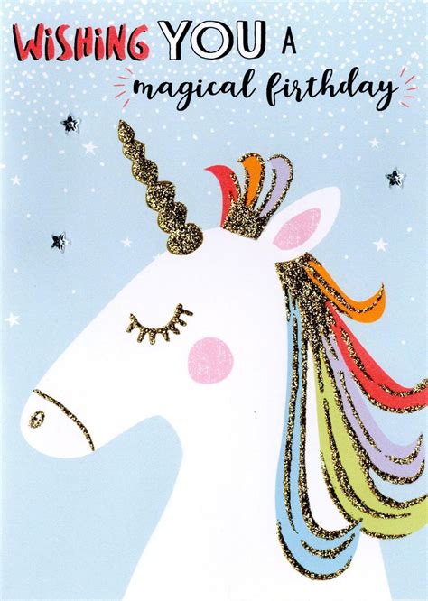 Unicorn Wishing Magical Birthday Greeting Card | Cards