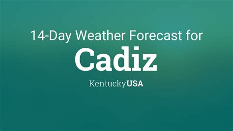 Cadiz, Kentucky, USA 14 day weather forecast