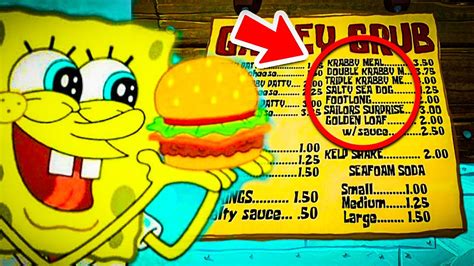 Everything On The Krusty Krab Menu - SpongeBob Squarepants - YouTube