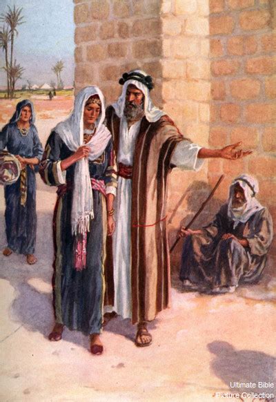 Genesis 20 Bible Pictures: Sarai and Abraham see Abimelech