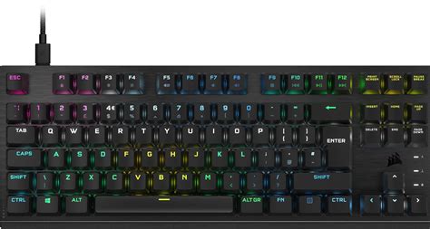 Buy Corsair K60 RGB TKL RGB Tenkeyless Optical-Mechanical Wired Gaming Keyboard - OPX Switches ...