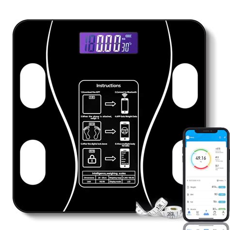 Digital Scale - Bluetooth Smart Scale Bathroom Weight Scale, Body Fat Monitor, 10 Key ...