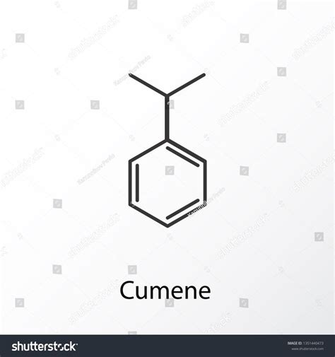 Cumene (isopropylbenzene) aromatic hydrocarbon molecule. Skeletal formula. #Ad , #Affiliate, # ...