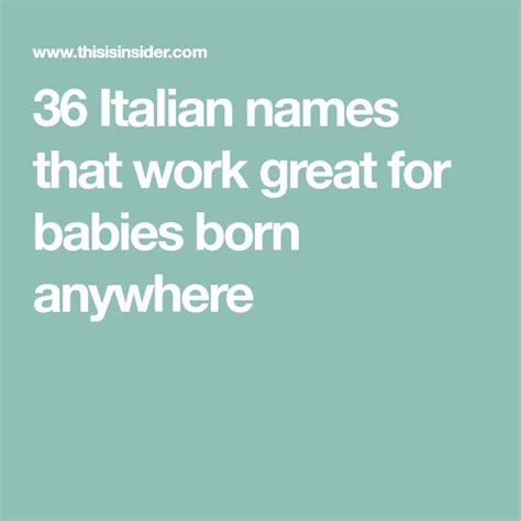 36 Italian names that work great for babies born anywhere | Baby born ...