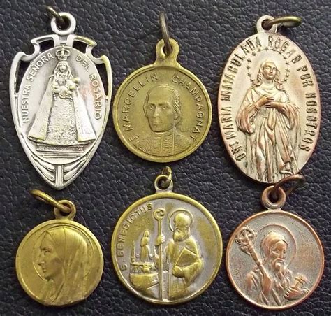 LOVELY LOT x6 OLD MARCELLIN CHAMPAGNAT, S. BENEDICT, OL. ROSARY ...