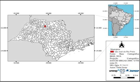 localização do Município de São José do Rio Preto. Fonte: Base de dados... | Download Scientific ...