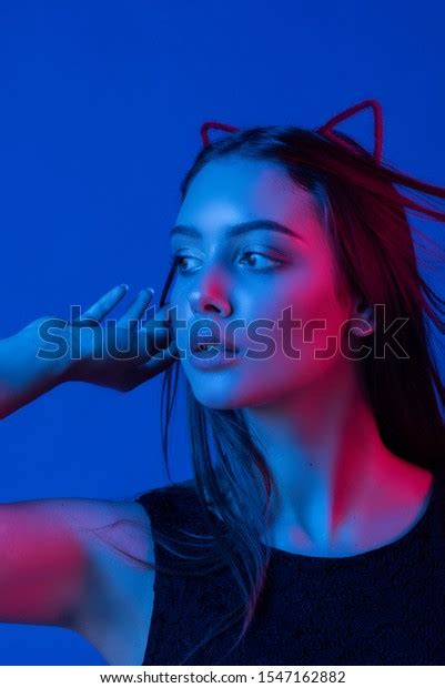 Funny Girl Represents Small Cat Woman Stock Photo 1547162882 | Shutterstock