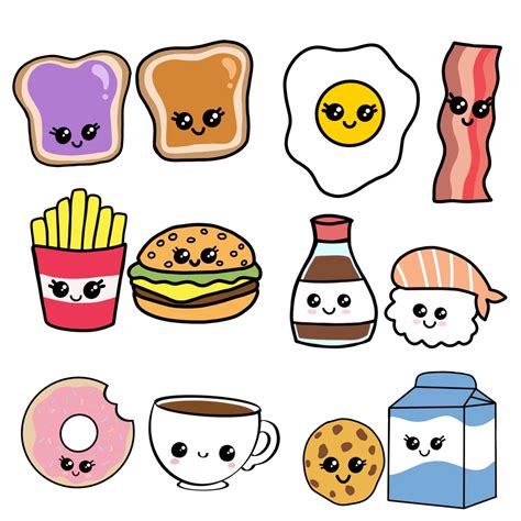 Perfect Match Kawaii Clipart Set PNG Cute Food Clip Art Friendship Best ...