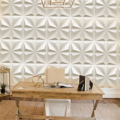 PVC 3D Wall Panel Diamond Interior Wall Decoration White Wall ...