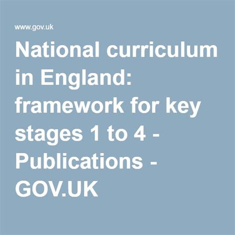 National curriculum in England: framework for key stages 1 to 4 - Publications - GOV.UK ...