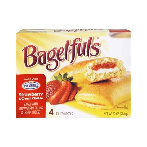 Bagel-fuls Kraft -Fuls Strawberry & Cream Cheese Filled Bagels (10 oz ...