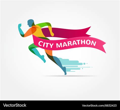 Running marathon icon and symbol with number Vector Image