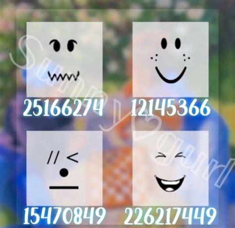 Roblox face id codes