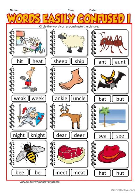 WORDS EASILY CONFUSED I: English ESL worksheets pdf & doc