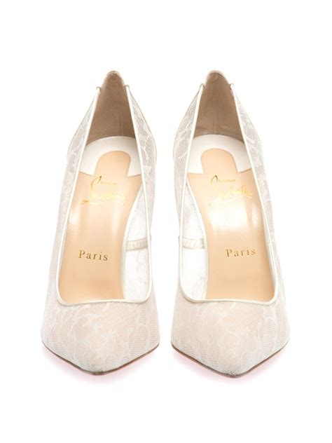 Christian Louboutin Pigalle 100Mm Lace Pumps in White - Lyst