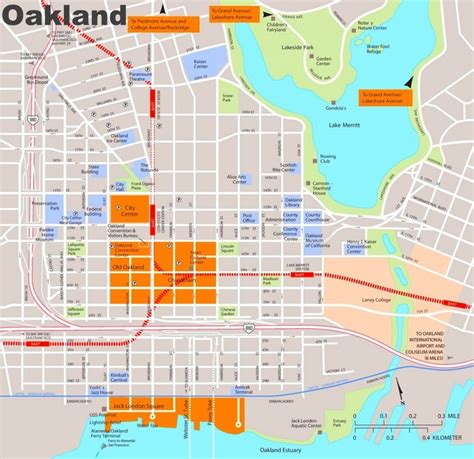 Downtown Oakland Tourist Map - Ontheworldmap.com