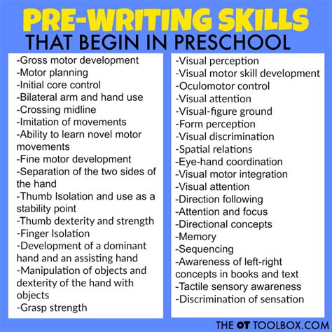 Preschool Pre-Writing Skills | The OT Toolbox