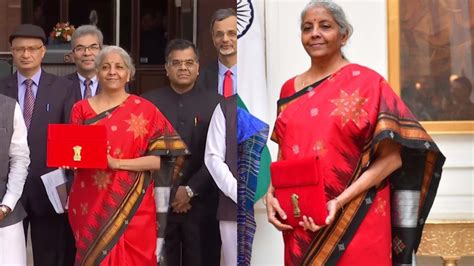 Union Budget 2023: Finance Minister Nirmala Sitharaman makes statement in red cotton handloom ...