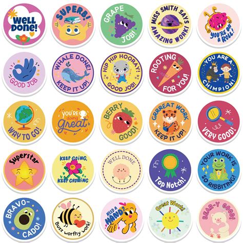 50pcs Cute Reward Stickers With Word Motivational Stickers For School ...