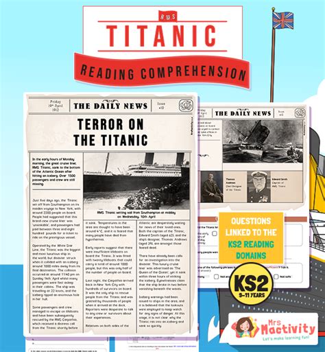 The Titanic Newspaper Report KS2 Reading Comprehension | Mrs Mactivity