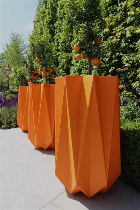 Geometric Orange Planters At Bloom | Award Winning Contemporary ...