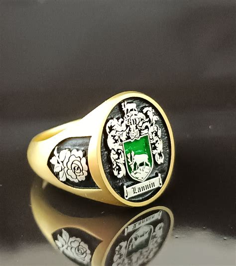 Family Crest Rings, Custom Signet Ring, Crest Ring, Family Crest Signet ...