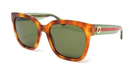 Gucci Sunglasses GG0034S 003 Havana Green/Green womens 54X18X145 889652048802 | eBay