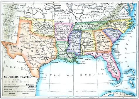 Southern States Map With Cities