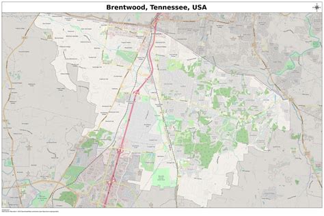 Brentwood, Tennessee Map, Digital Print Poster, Printable Map, City ...