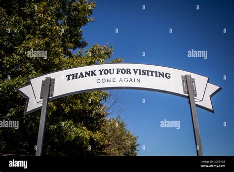 Thank you for visiting sign at an exhibit Stock Photo - Alamy