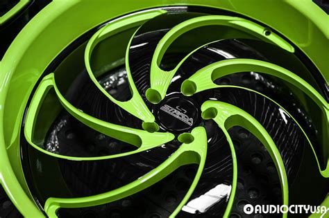 Strada Wheels Retro 6 Custom Lime Green with Gloss Black Face | AudioCityUSA Custom Color Program