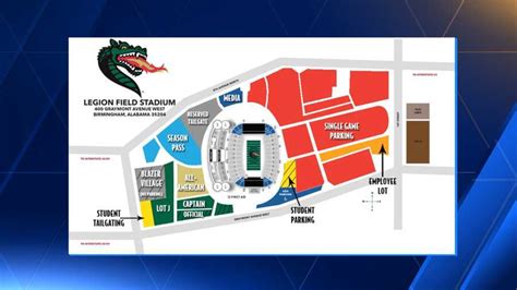 UAB releases maps for parking at Legion Field Saturday